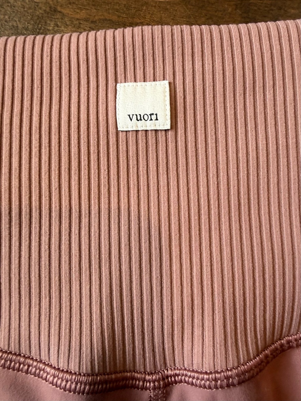 Vuori Ribbed Bike Shorts — Terracotta — Size L